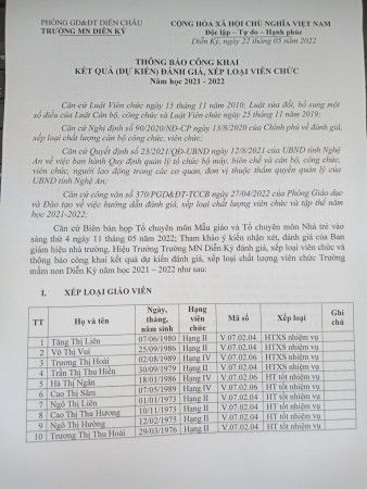 xếp loại viên chức