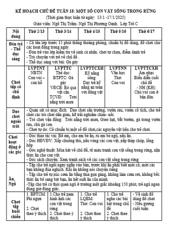 KH Tuần 18   Trẻ C