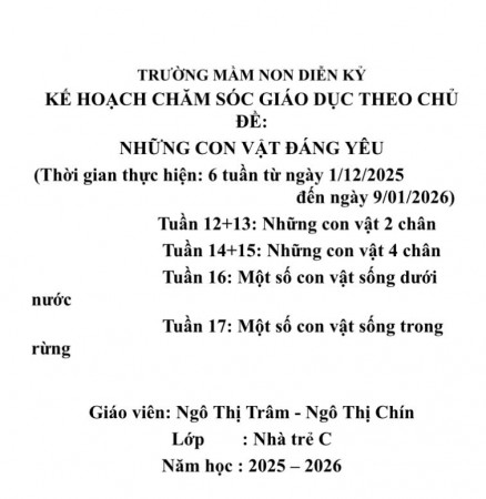 KHGD ĐỘNG VẬT TRẺ C