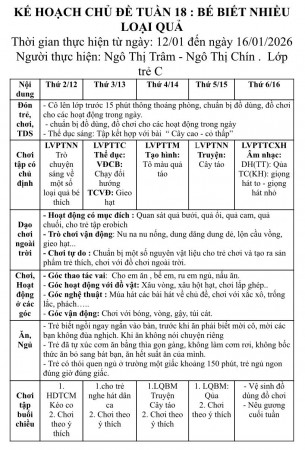 KHT18 BÉ BIẾT NHIỀU LOẠI QUẢ TRẺ C TRÂM