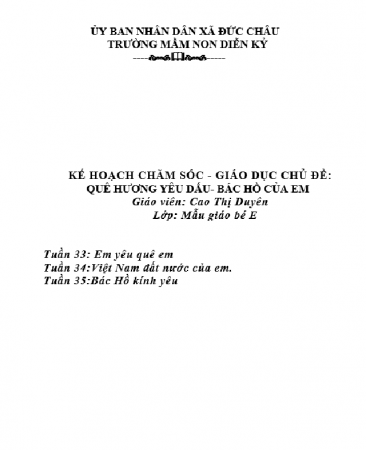 mục tiêu quê hương Bé E