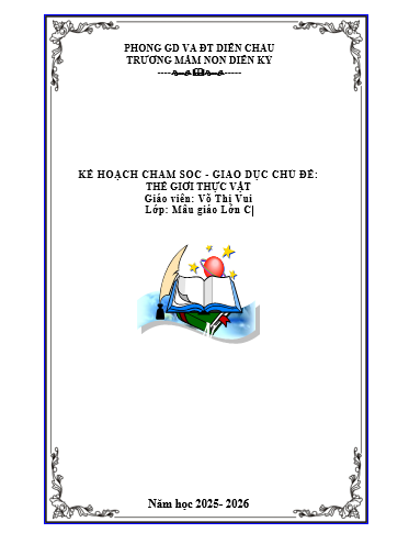 KHCSGD CĐ THỰC VẬT- Lớn C- Vui