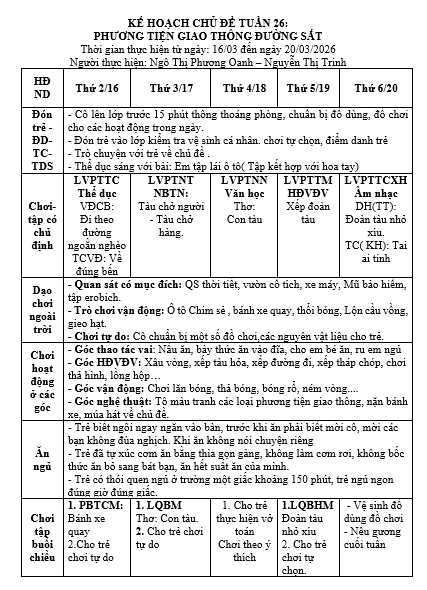 TUẦN 26