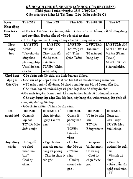 Tuần 3 MN